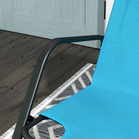 Outsunny Garden Rocking Chair, Outdoor Indoor Sling Fabric Rocker For Patio, Balcony, Porch, Light Blue Light Blue Steel