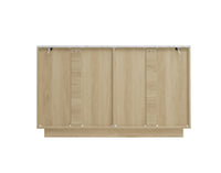 Fluted 6 Drawers Dresser ,Double Dresser Chest Of Drawers, 47.24" Modern Chest Of Drawers With Led ,Drawer Organizer For Bedroom, Living Room, Hallway Natural Primary Living Space Modern Particle
