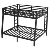 Metal Full Xl Over Queen Bunk Bed For Teens And Adults,Space Saving Noise Reduced No Box Spring Needed, Old Sku W1307S00020 Black Metal