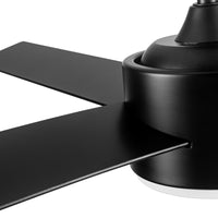 52" Integrated Led Light Matte Black Blade Ceiling Fan With Remote Control With 4 Blades Matte Black Plywood