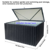 Metal Storage Box Store Large Out Door Use Black Metal