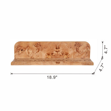 18.9X4.7X4.7" Burl Wood Floating Wall Shelf, Brown Brown Mdf