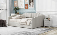 Upholstered Daybed With Underneath Storage,Full Size, White Full White Upholstered