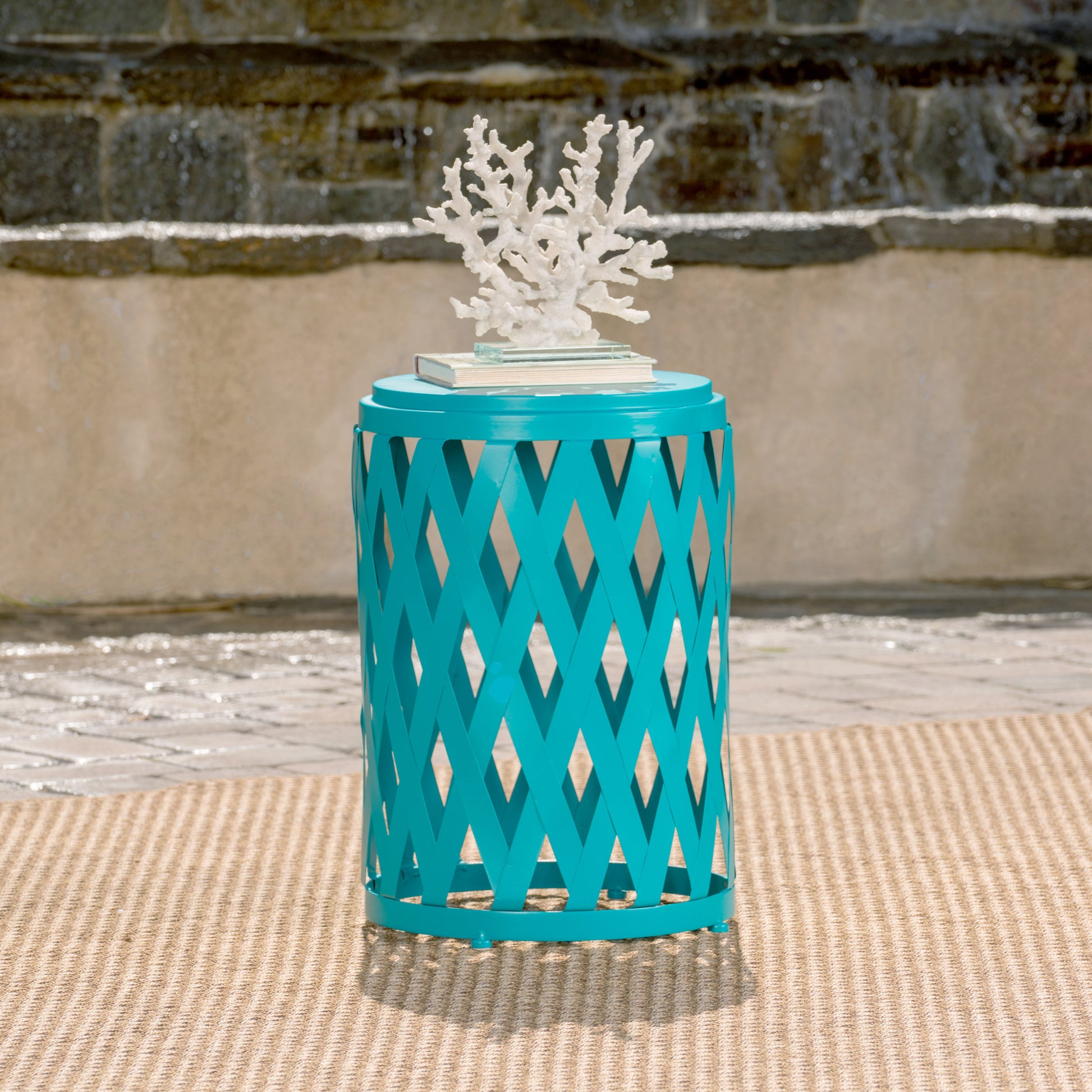 Selen 15 Side Table Teal Iron