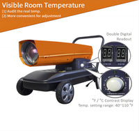 Portable Movable Torpedo Forced Air Heavy Duty 125000Btu Kerosene Diesel Heater With Thermostat Control And Overheat Protection For Jobsite,Garage,Construction Site And Farm. Orange Multi Garden &