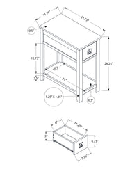 Accent Table, End, Side Table, Nightstand, Bedroom, Narrow, Storage Drawer, Brown Veneer, Transitional Espresso Mdf