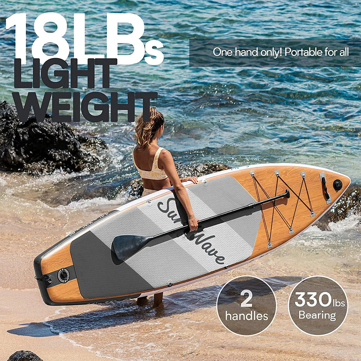 Inflatable Stand Up Paddle Board 11'X34"X6" With Accessories Water Sports Dark Grey Anti Slip Garden & Outdoor American Design,Beach Multifunctional Pvc