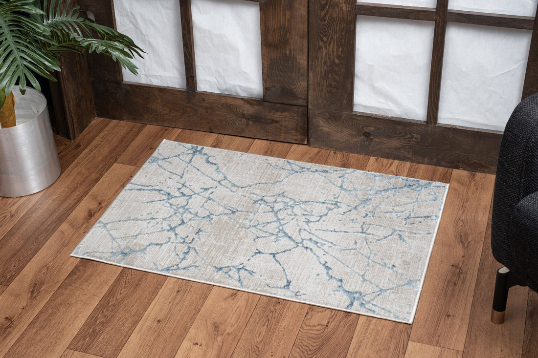 Elegance Gc Cnc6005 Blue 5 Ft. 3 In. X 7 Ft. 3 In. Area Rug Beige Polyester