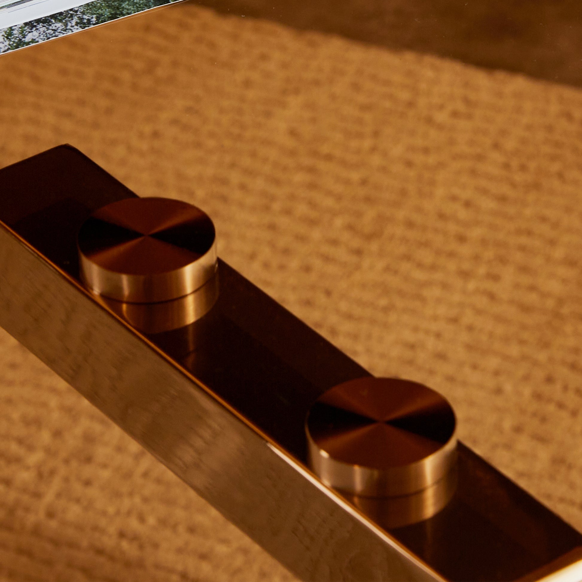 Table And Chair Set.Large Modern Rectangular Table With Brown Glass Top And Silver Metal Legs. Paired With 6 White Chairs With Checkered Armless High Back Pu Cushion And Silver Metal Legs.