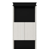 Full Size Murphy Bed With Desk And Storage Shelves And Cabinets, Black White Box Spring Not Required Full Black White Solid Wood Mdf