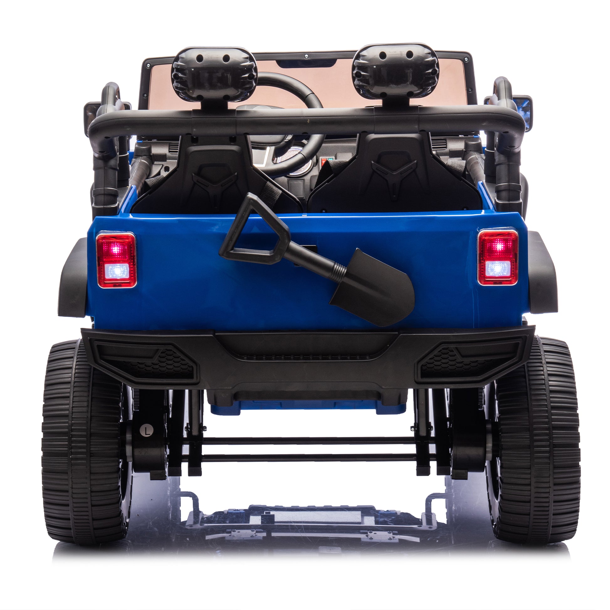 24V Two Seater Kids Ride On Truck Car W Parents Control,200W*2,Seat Width 20.28In,Four Wheel Suspension,Led Lights,Music,Mp3,Bluetooth,Two Independent Seat Belts,Suitable For Off Road For Kids Aged