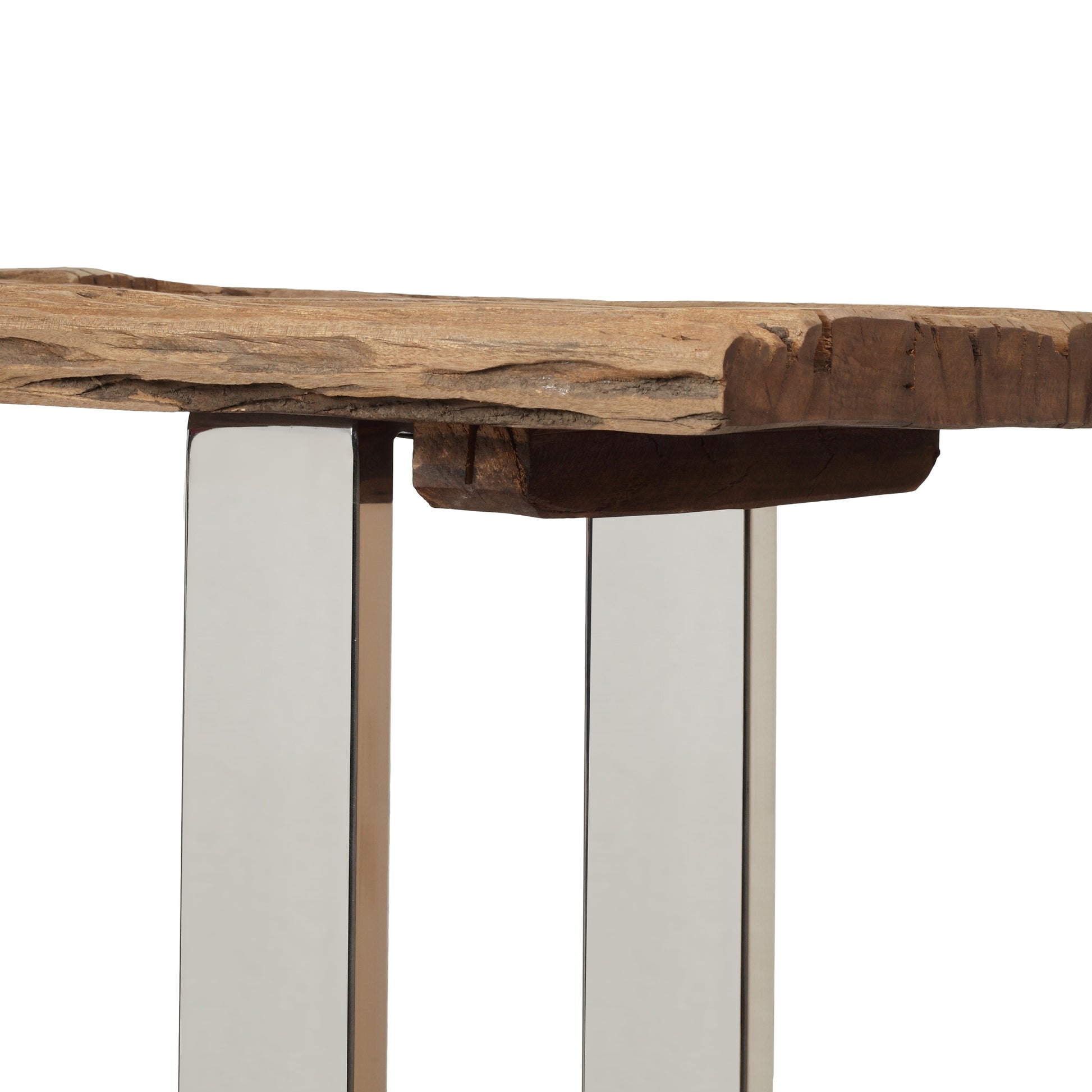 Console Table Natural Wood Metal