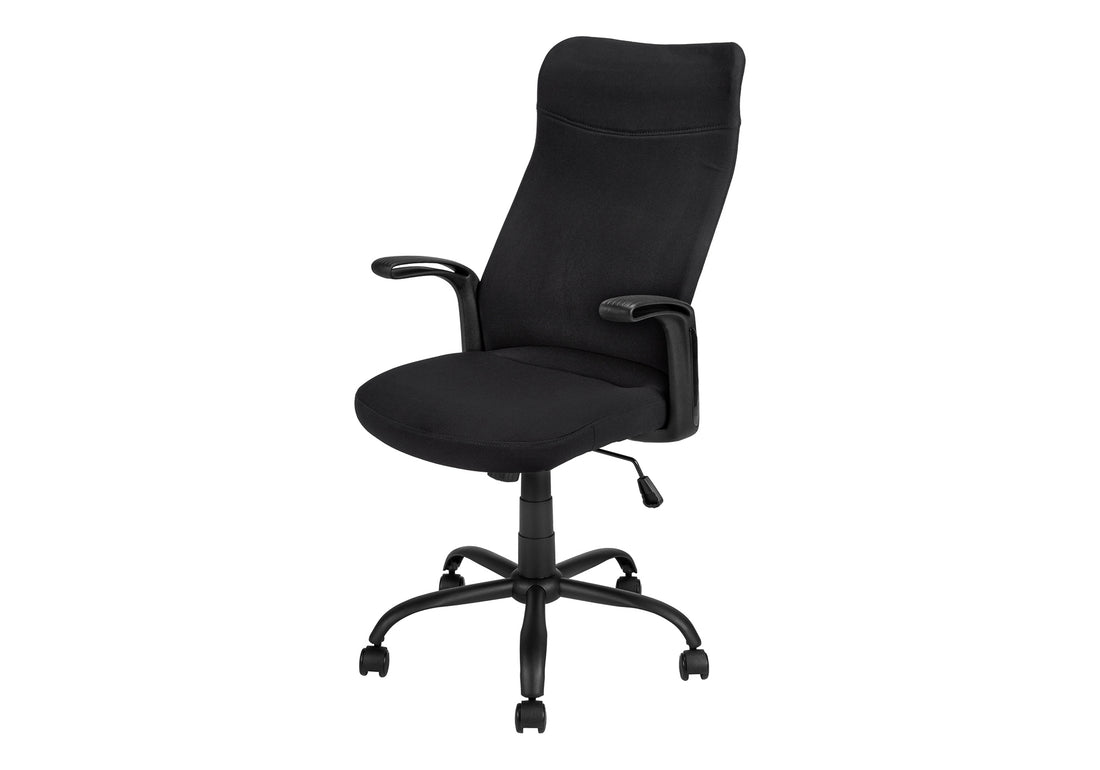 Office Chair, Adjustable Height, Swivel, Ergonomic, Armrests, Computer Desk, Work, Black Mesh, Black Metal, Contemporary, Modern Black Foam Polyester