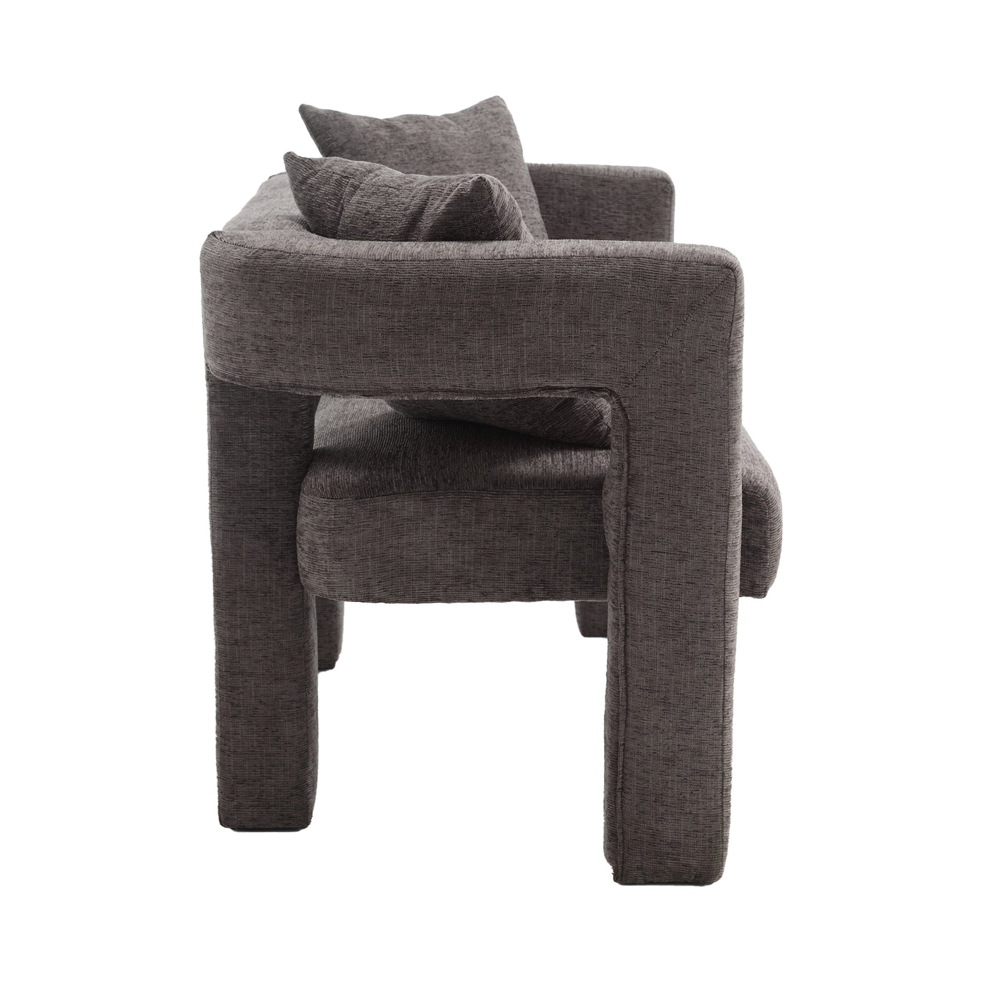 Coolmore Modern Chenille Loveseat Sofacomfy Upholstered 2 Seater Sofa, Small Loveseat Accent Couch For Living Bedroom Leisure Areas Gray Gray Primary Living Space Foam Chenille
