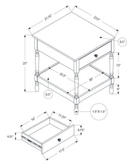 Accent Table, 2 Tier, End, Side Table, Square, Nightstand, Bedroom, Lamp, Brown Veneer, Traditional Walnut Mdf