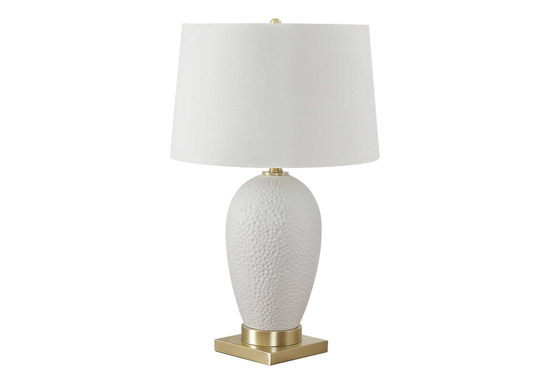 Lighting, 26"H, Table Lamp, White Ceramic, Ivory Cream Shade, Transitional White Ceramic