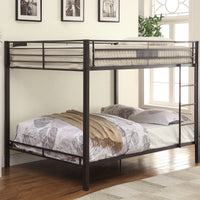 Sandy Black Double Queen Bunk Bed With Built In Ladder Black Metal