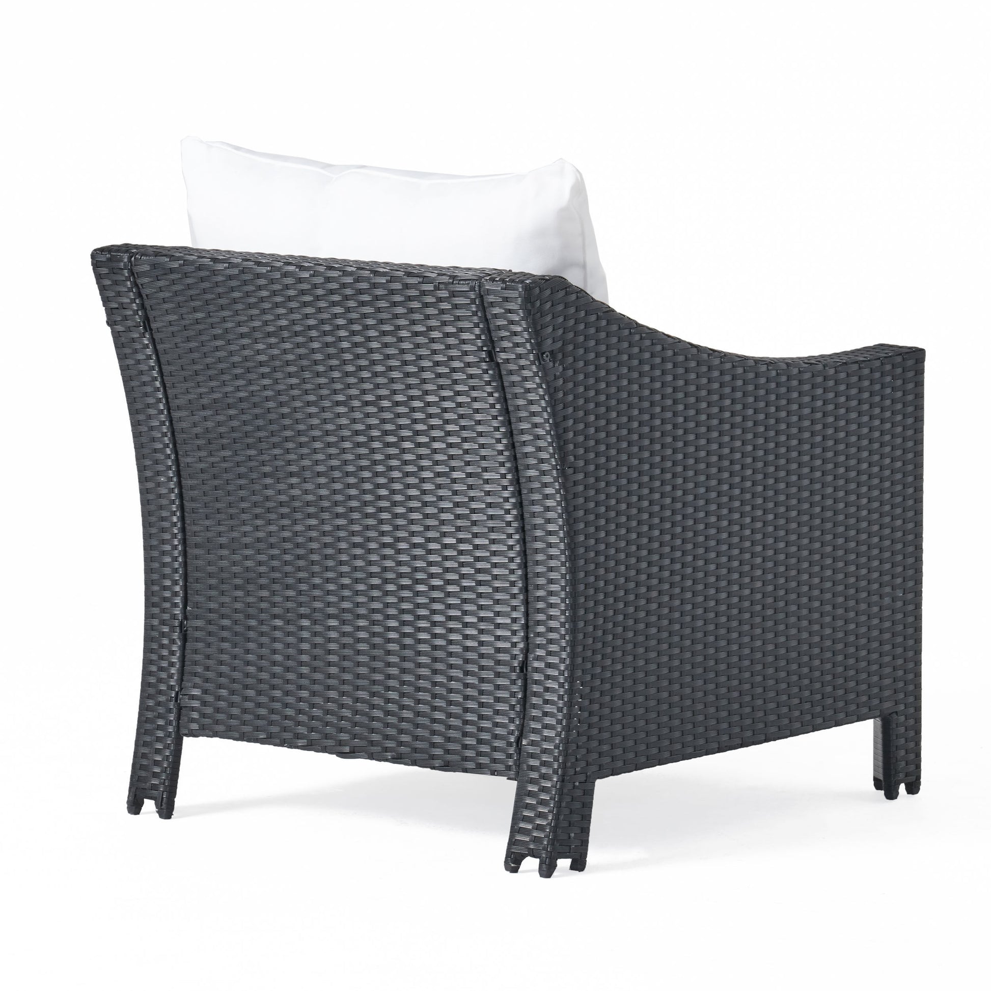 Antibes Armchair Black Pe Rattan Iron Waterproof Fabric