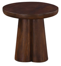 20 In. Solid Wood Round Pedestal Side End Table, Stylish Living Room Accent Table, Dark Brown Brown Brown Primary Living Space Contemporary Freestanding Mango Round Coffee & End Tables Round Solid Wood Pedestal