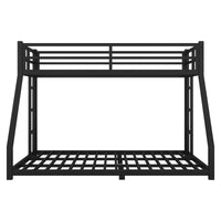 Metal Twin Xl Over Queen Bunk Bed For Teens And Adults,Space Saving Noise Reduced No Box Spring Needed, Black Twin Xl Black Metal