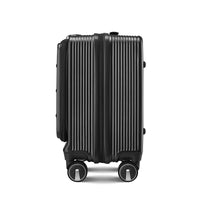 18" Carry On Luggage With Front Open Door &Laptop Interlayer, Hard Shell Suitcase Built In Tsa Luggage Lock, Hardside Lightweight Pc Travel Suitcase For Women Men With Spinner Wheels Airline Approved Black Pc