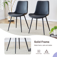 Table And Chair Set.Modern Extendable Mdf Dining Table.The Table Has A Telescopic Design, Suitable For Gatherings Of Different Size.Paired With 6 Chairs With Pu Cushions And Black Metal Legs.