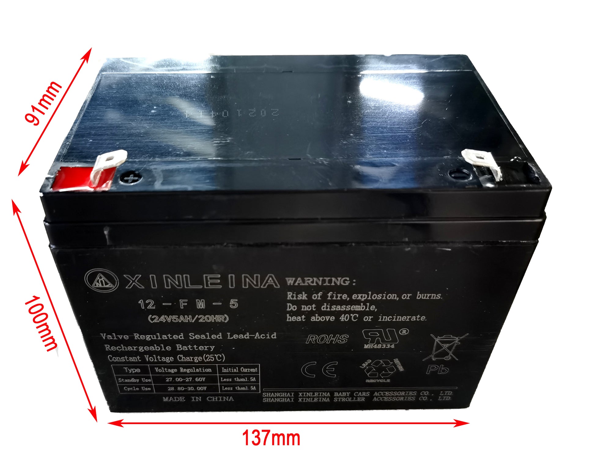 24V 5Ah Battery For Kids Ride On Car, Valve Regulated Lead Acid Rechargeable Battery,Rechargeable Replacement Battery For Kids Ride Ons Black Plastic