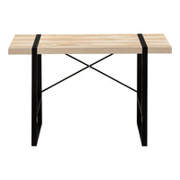 Computer Desk, Home Office, Laptop, 48"L, Work, Natural Laminate, Black Metal, Contemporary, Modern Natural Particle Board