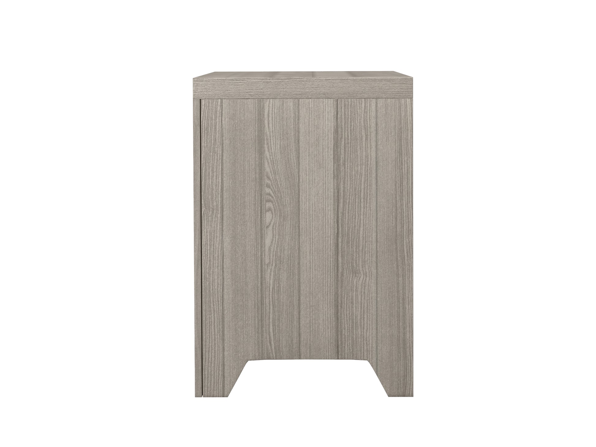 2 Drawer Nightstand Light Gray Solid Wood Mdf