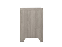 2 Drawer Nightstand Light Gray Solid Wood Mdf