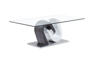 Rocky Coffee Table White Gray Solid Wood Mdf