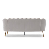 3 Seater Sofa Beige Velvet