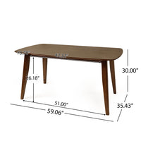 Wood Dining Table Walnut Walnut Rectangular Rubber Wood