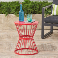 Lassen 16" Side Table Red Iron