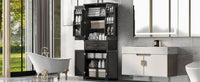 Bathroom Storage Cabinet With Doors And Drawer, Multiple Storage Space, Adjustable Shelf, Black Black Mdf