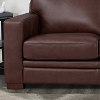 Dillon Leather Loveseat Raisin Down Filling Genuine Leather