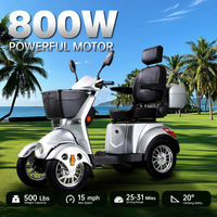 Xl3D4L Electric Mobility Recreational Travel Scooter For Adults,Mobility Scooters For Seniors, 4 Wheel Powered Mobility Scooters Silver Abs Pc Abs Pc