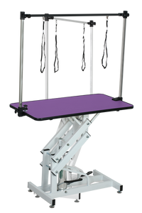 42.5Inch Hydraulic Pet Grooming Table With "H" Arm Purple White Purple Mdf Steel