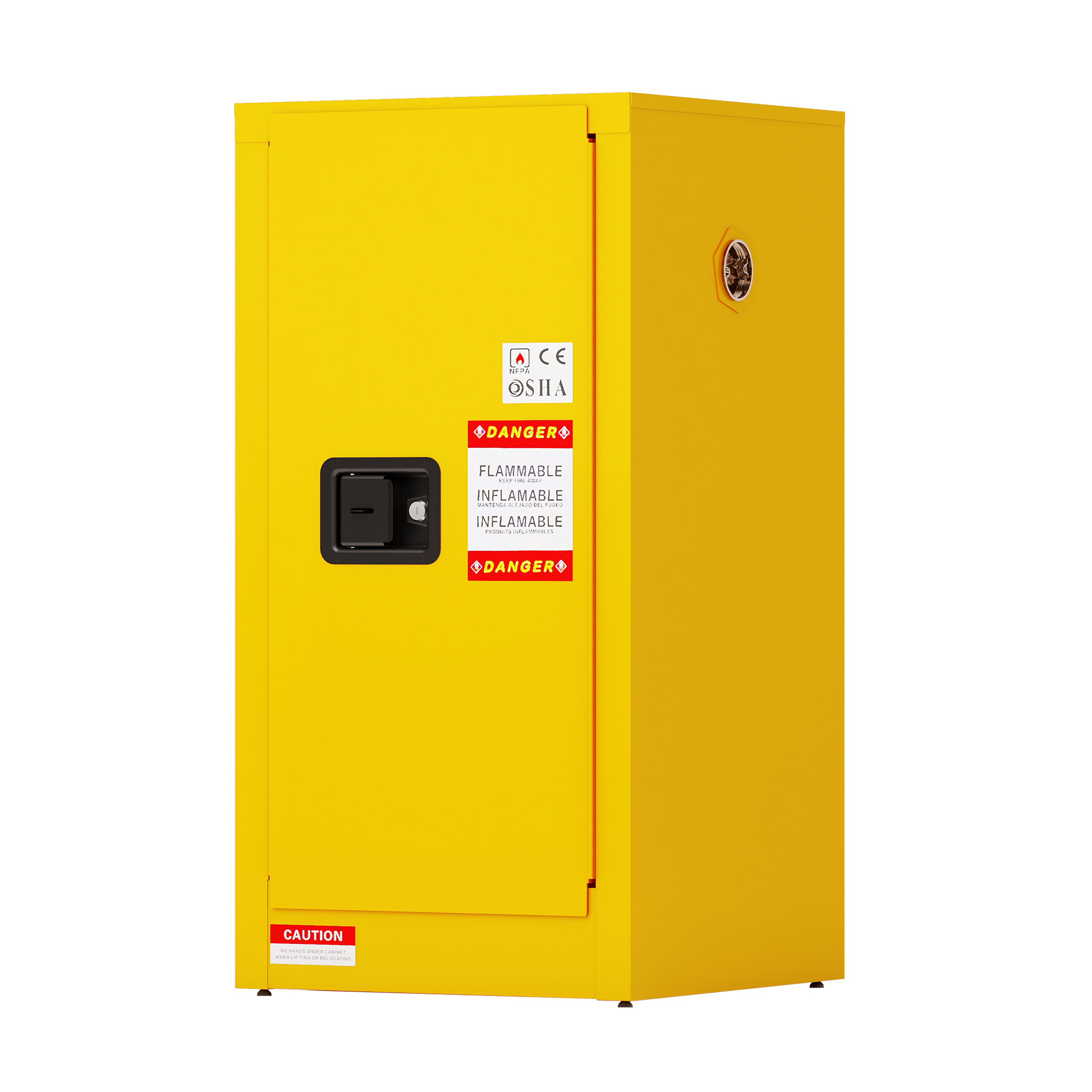 Flammable Safety Cabinet, Galvanized Steel, Laboratory Cabinets Explosion Proof Cabinets Anti Corrosion Reagents Instruments Protection Supplies Cabinet Antique Yellow Steel