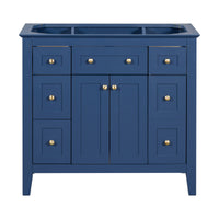 36'' Bathroon Vanity Without Sink, Modern Freestanding Single Bathroom Cabinet With 6 Drawers & 2 Cabinets, Storage Cabinet For Bathroom, Solid Wood Frame Vanity Set, Blue Not Include Sink 4 Blue 2 2 Bathroom Freestanding Solid Wood Mdf Painted