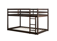 Solid Woodensolid Rubber Wooden Twin Over Twin Loft Bed With Ladder ,Upper And Bottom Bed Platforms Crafted With Strengthened Slats,Espresso Twin Espresso Rubber Wood