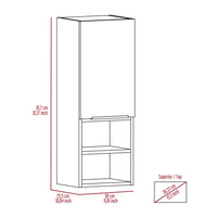 Milwaukee Medicine Cabinet, Two Shelves, Single Door Cabinet, Two Interior Shelves Beige 1 4 Bathroom Wall Mounted Modern Mdf Engineered Wood