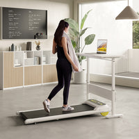 Walking Pad Running Machine Walking Machine For Home Under Desk Treadmill With Led Display And 12 Preset Programs 2.25Hp Portable Treadmill Jogging Machine For Office Small Space White Steel