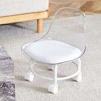 The Small And Cute White Chair With Silky Pulleys Can Move Freely, Which Is Suitable For Use In Various Scenes, And Is A Good Choice For Fashion Style. White Pet