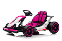 Ride On Go Kart For Kids, 24V7Ah Battery 150W*2 Motors, High Speed Drifting Car, Forward And Backward, Bluetooth, Slow Start Function,High Low Speeds,Music,Mp3,Usb, Horn,Max Load 110Lbs,Pink Pink