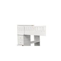 White Twin Loft Bed With Desk And Chest White Bedroom Particle Board Mdf