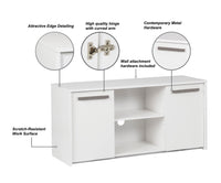 "2 Door Credenza File Cabinet"Elegant White Lateral File Cabinet With Spacious Drawers And Adjustable Shelves For Home Office Organization White Solid Wood