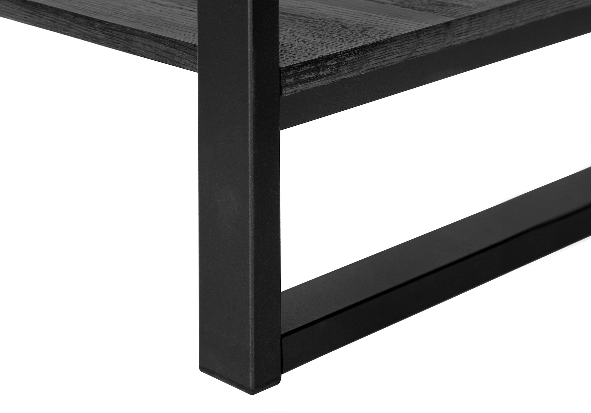 Accent Table, Console, Entryway, Narrow, Sofa, Living Room, Bedroom, Black Laminate, Black Metal, Contemporary, Modern Black Mdf