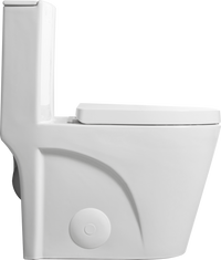 One Piece Toilet, 1.1 1.60 Gpf Water Efficient Dual Flush Elongated Comfort Height Floor Mounted, Standard Size Toilet With Soft Closing Seat Included, Glossy White 24T01 Gw White Ceramic