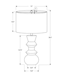 Lighting, 26"H, Cream Ceramic, Ivory Cream Shade, Contemporary Cream Ceramic
